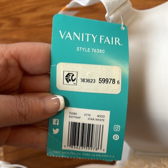 NWT Vanity Fair Beauty Back White Full Figure Underwire Smoothing Bra Size 40DD - Picture 4 of 10